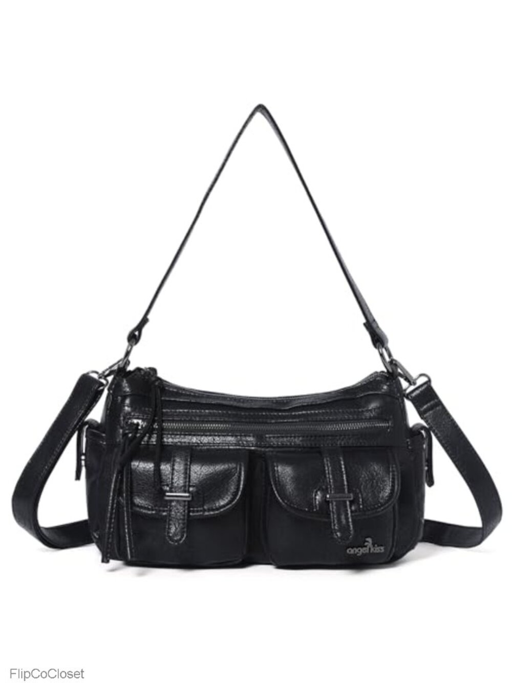 Vegan Faux Leather Hobo Crossbody Shoulder Bag